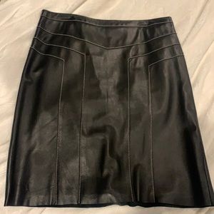 BCBG black leather skirt size 12